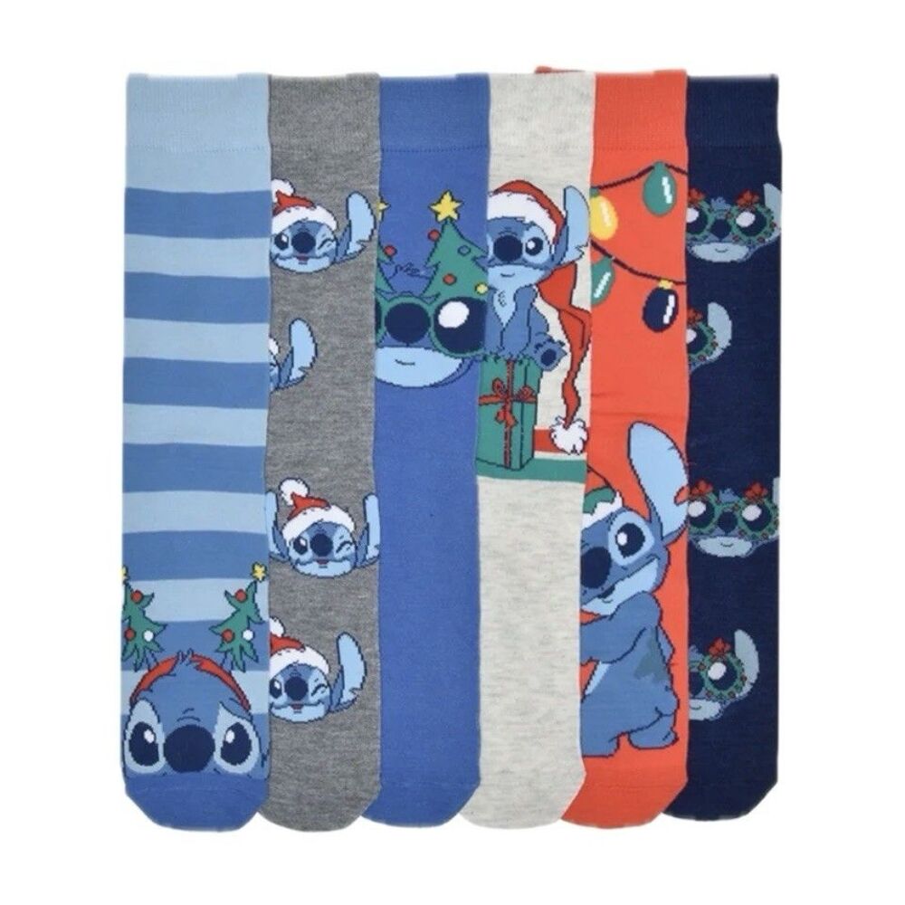 Stitch Men's 6-Pack Crew Socks, Sock Size 10-13